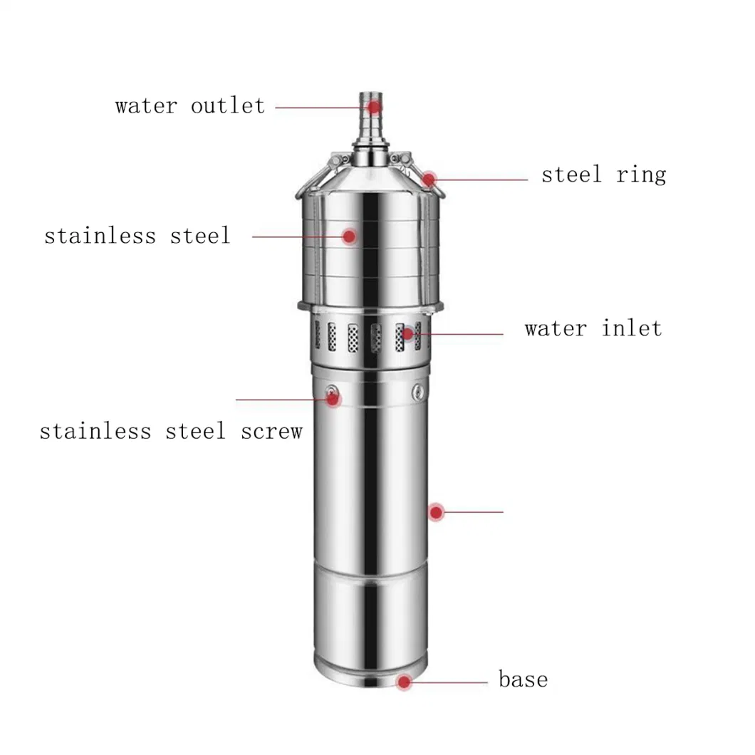 Latest Upgrade AC/DC Hybrid MPPT Controller 6inch Stainless Steel Impeller Solar Powered Centrifugal Submersible Pump