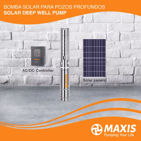 Maxis 고유량 AC/DC 태양열 잠수정 시추공 워터 펌프 MPPT 컨트롤러가 있는 깊은 우물용 전기 사용