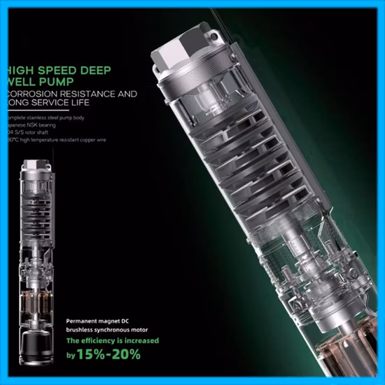 깊은 우물 펌프 하이브리드 AC DC 태양열 워터 펌프 잠수정 시추공 워터 펌프